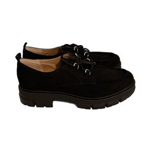 Sun + Stone Black Lace Loafer Flats